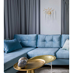 Бра золотого цвета с разветвленными ветвями и длинными прозрачными подвесками в форме стеклянных сосулек Droplet Chandelier варинант исполнения - 7 | Loft Concept в Брянске