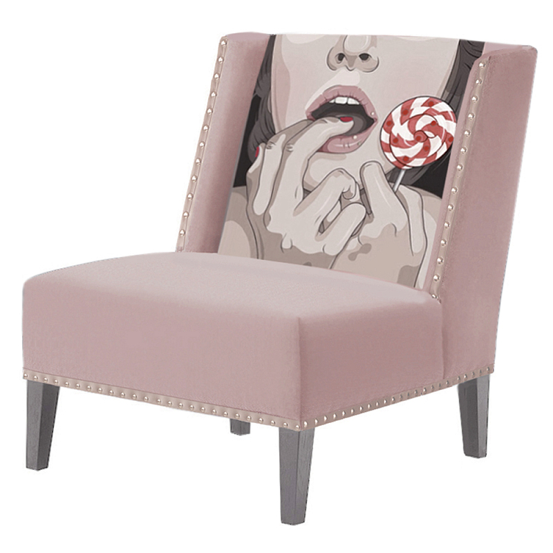 FUN Armchair Lollipop Pink Дизайнерское кресло с цветным принтом Розовый пастельный FUN Armchair Lollipop Pink Дизайнерское кресло с цветным принтом Розовый пастельный в Брянске | Loft Concept
