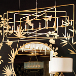 Люстра золотая из пересекающихся прямоугольных элементов Thin Intersecting Rectangles варинант исполнения - 4 | Loft Concept в Брянске