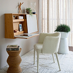 Приставной стол с отделкой из джута Juti D30 см варинант исполнения - 8 | Loft Concept в Брянске