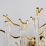 Бра золотого цвета с разветвленными ветвями и длинными прозрачными подвесками в форме стеклянных сосулек Droplet Chandelier варинант исполнения - 5 | Loft Concept в Брянске