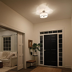 Потолочный светильник с двойным цилиндрическим плафоном из белого стекла и прозрачной органзы Kichler варинант исполнения - 6 | Loft Concept в Брянске