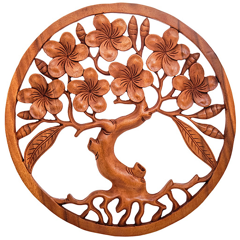 Панно из дерева Sakura Panel With Trees Коричневый в Брянске | Loft Concept 