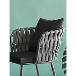 Стул мягкий с декором в виде плетеных лент на спинке и подлокотниках Semicircular Chair Decorated with Ribbons варинант исполнения - 3 | Loft Concept в Брянске