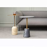 Кофейный столик круглый из мрамора серый Reliable Foundation варинант исполнения - 5 | Loft Concept в Брянске