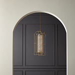 Люстра золотая с внутренним цилиндром из хрустальных бусин Romantic Lantern варинант исполнения - 3 | Loft Concept в Брянске