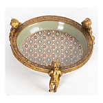 Чаша фарфоровая на бронзовых ножках в виде ангелов Porcelain Angels of Paradise варинант исполнения - 3 | Loft Concept в Брянске