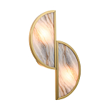 Бра с двумя полукруглыми плафонами из искусственного алебастра в бронзовой оправе Marbella варинант исполнения - 7 | Loft Concept в Брянске