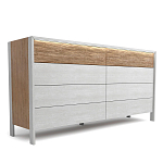 Комод 8 ящиков с подсветкой на рельефном фасаде Warm Industrial варинант исполнения - 2 | Loft Concept в Брянске