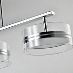 Люстра светодиодная с 4-мя круглыми прозрачными плафонами цилиндрической формы из акрила и стекла с пультом для регулировки света Glass Lamp Chromium варинант исполнения - 2 | Loft Concept в Брянске