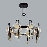 Люстра подвесная круглая черного цвета с круглыми прозрачными плафонами Virelia  варинант исполнения - 3 | Loft Concept в Брянске