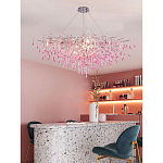 Люстра овальная с розовыми стеклянными подвесками в форме капель FAIRYTREE Light варинант исполнения - 3 | Loft Concept в Брянске