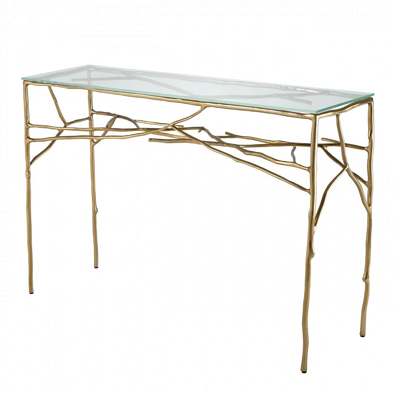 Консоль Eichholtz Console Table Antico Золотой Прозрачное Стекло в Брянске | Loft Concept 
