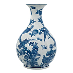 Ваза с мотивами цветущего сада с попугаями Blue Vase Inspired by Nature варинант исполнения - 2 | Loft Concept в Брянске