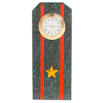 Часы погон ВС подарочные настольные из натурального камня Змеевик Military Clock варинант исполнения - 7 | Loft Concept в Брянске