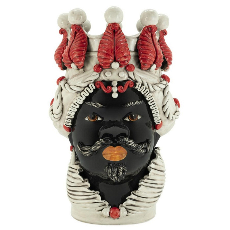 Ваза Vase Moro Man Red Big Черный Бежевый Красный Ваза Vase Moro Man Red Big Черный Бежевый Красный в Брянске | Loft Concept