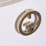 Тумбочка белая овальная с мраморной столешницей Thoroughbass варинант исполнения - 5 | Loft Concept в Брянске