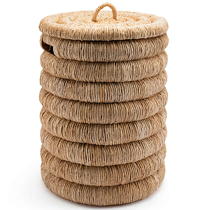 Плетеная корзина с крышкой из плетеного бананового дерева Zuwena Wicker Basket