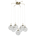 Люстра с 7-ю плафонами из прозрачного стекла в форме шара Orb Cascade  варинант исполнения - 2 | Loft Concept в Брянске