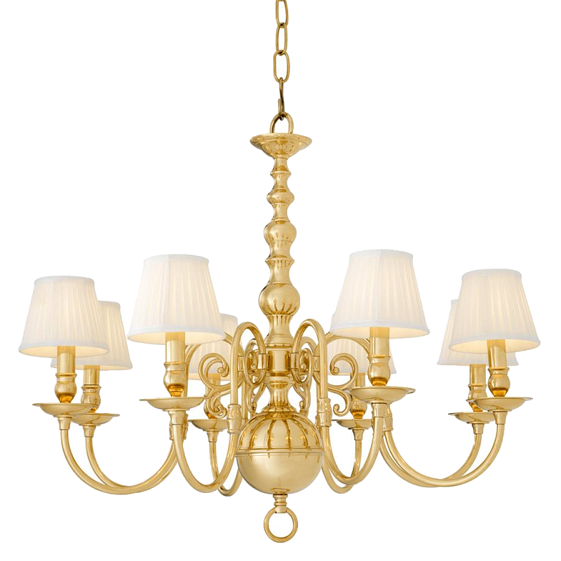 Люстра Eichholtz Chandelier Bourbon Brass Латунь Белый Черный в Брянске | Loft Concept 