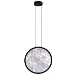 Светодиодный подвесной светильник круглой формы с металлической рамой черного цвета Marble Glow 47 варинант исполнения - 2 | Loft Concept в Брянске