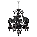 Люстра подвесная с плиссированными абажурами и множеством подвесок черного цвета Диаметр 62 см Lustre Reverie варинант исполнения - 1 | Loft Concept в Брянске