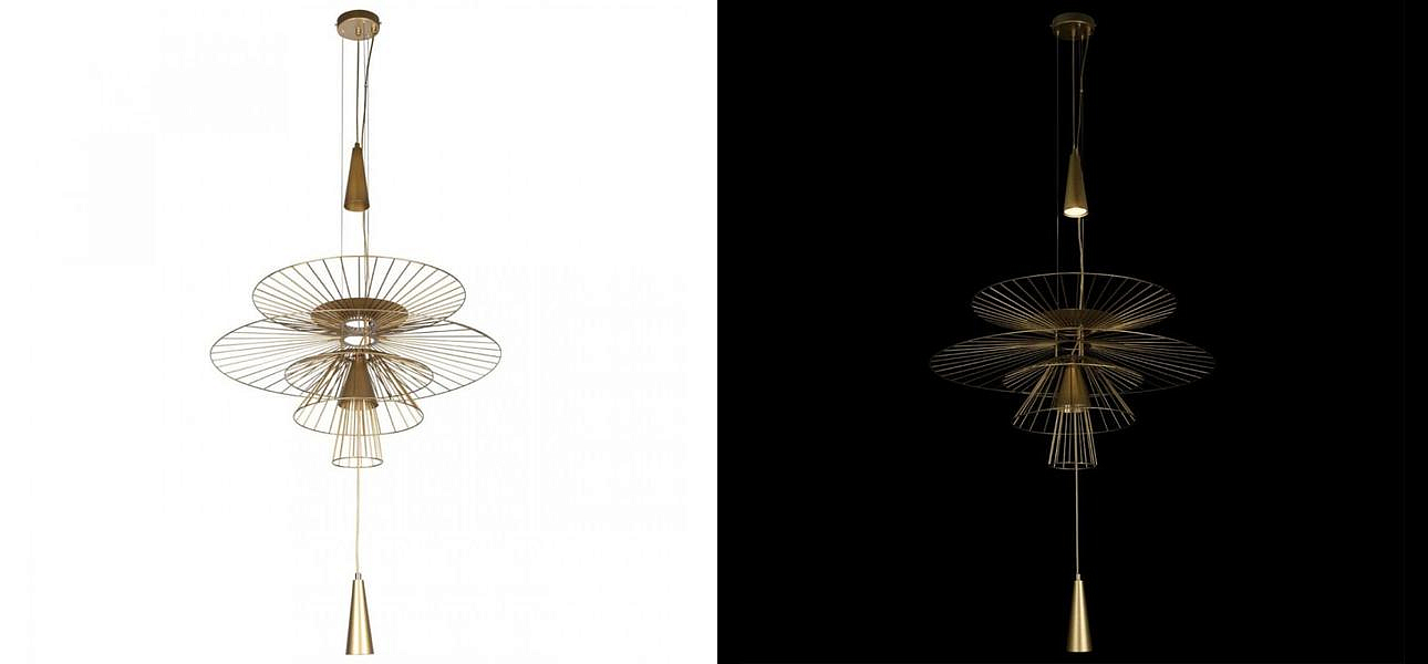 Люстра с металлическим плафоном Shade Metal Chandelier 100 см Люстра с металлическим плафоном Shade Metal Chandelier 100 см - Loft-Concept в Брянске