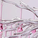 Люстра серебрянная с розовыми стеклянными подвесками в форме капель FAIRYTREE Light варинант исполнения - 6 | Loft Concept в Брянске