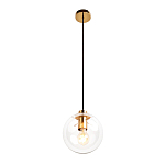 Подвесной светильник со стеклянным прозрачным плафоном в форме шара и золотыми металлическим акцентами 20 ClassiCon варинант исполнения - 2 | Loft Concept в Брянске