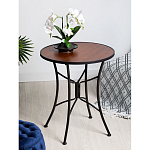 Столик приставной с круглой столешницей на металлическом черном основании Scenical Table варинант исполнения - 2 | Loft Concept в Брянске