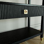 Стеллаж Elsa Dreams Black со стеклянными полками и ящиком варинант исполнения - 5 | Loft Concept в Брянске