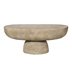 Столик кофейный кремового цвета с овальной столешницей и круглым основанием Cream Dalmen Table варинант исполнения - 1 | Loft Concept в Брянске