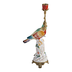 Подсвечник с попугаем из фарфора с бронзовыми элементами Eden Garden варинант исполнения - 3 | Loft Concept в Брянске