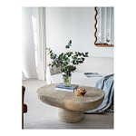 Столик кофейный кремового цвета с овальной столешницей и круглым основанием Cream Dalmen Table варинант исполнения - 6 | Loft Concept в Брянске