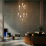 Подвесной светильник белого цвета с изогнутым плафоном Flow Loop варинант исполнения - 8 | Loft Concept в Брянске