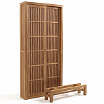 Шкаф из массива тика Okino Wood Cabinet варинант исполнения - 3 | Loft Concept в Брянске