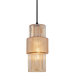 Подвесной светильник со стеклянным рифленым плафоном цилиндрической формы Eliara 13 варинант исполнения - 1 | Loft Concept в Брянске