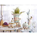 Кувшин с цветочным рисунком и бронзовой ручкой Blue Garden варинант исполнения - 7 | Loft Concept в Брянске