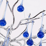 Люстра овальная с синими стеклянными подвесками в форме капель FAIRYTREE Light варинант исполнения - 1 | Loft Concept в Брянске