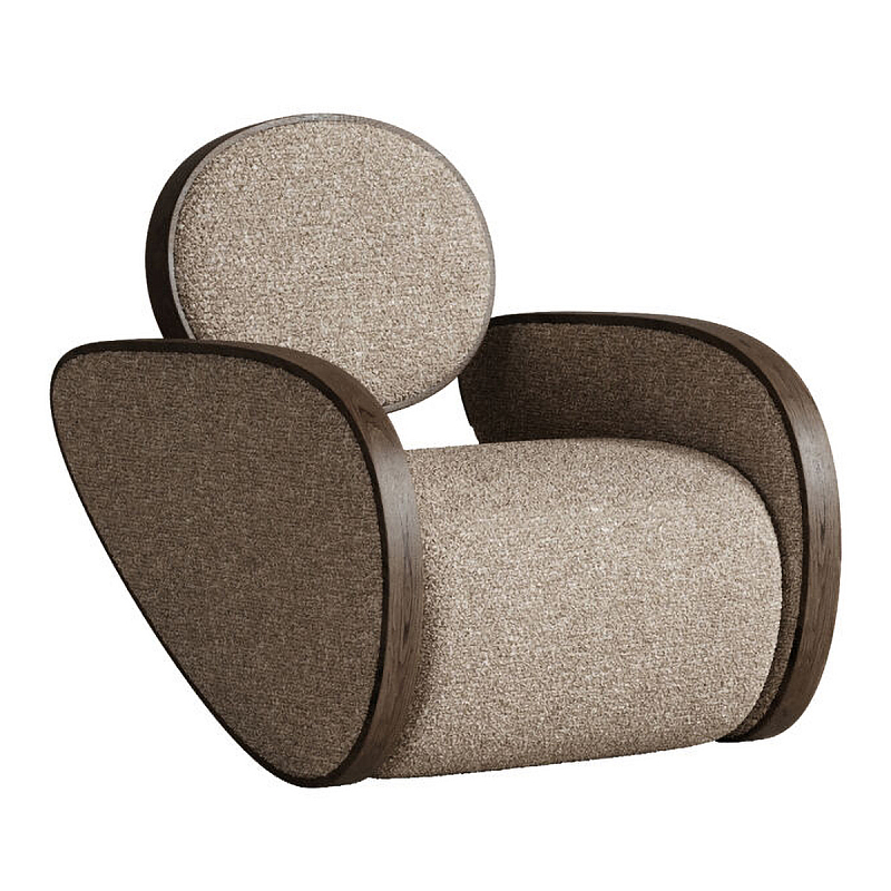 Кресло Nautilus Cream Бежевый Коричневый в Брянске | Loft Concept 