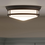 Потолочный светильник с белым матовым стеклянным плафоном в форме перевернутого конуса Hinkley варинант исполнения - 19 | Loft Concept в Брянске