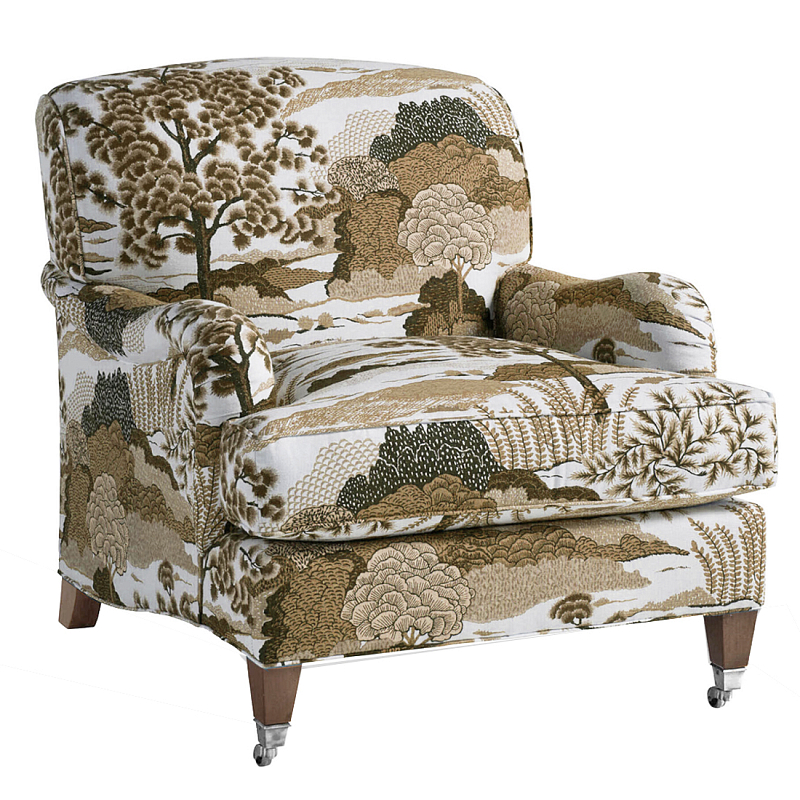 Кресло Trumann Club Chair Beige Landscape бежевый пейзах Бежевый Белый в Брянске | Loft Concept 