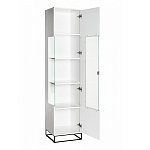 Шкаф-витрина белая с полками и стеклянной дверью Strict Lines варинант исполнения - 2 | Loft Concept в Брянске
