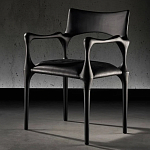 Стул дизайнерский с плетеным сидением Kronos Dining Chair Black варинант исполнения - 3 | Loft Concept в Брянске