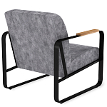 Кресло серый велюр с жесткими подлокотниками на полозьях Ashton варинант исполнения - 3 | Loft Concept в Брянске