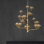 Люстра золотая в виде растения Golden Flower Glade варинант исполнения - 6 | Loft Concept в Брянске