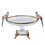 Чаша из прозрачного стекла с фигурками разноцветных попугаев на ободке 38 Eden Garden варинант исполнения - 1 | Loft Concept в Брянске