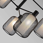 Люстра потолочная с абажурами из металлической сетки Loft Grid Pendant Gold варинант исполнения - 6 | Loft Concept в Брянске