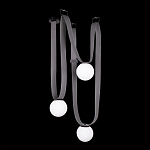 Подвесной светильник с серыми кожаными ремнями и белыми стеклянными плафонами в виде шаров Flos Wireline Lighting варинант исполнения - 2 | Loft Concept в Брянске