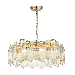 Люстра подвесная круглая с хрустальными овальными подвесками Harmonica варинант исполнения - 2 | Loft Concept в Брянске